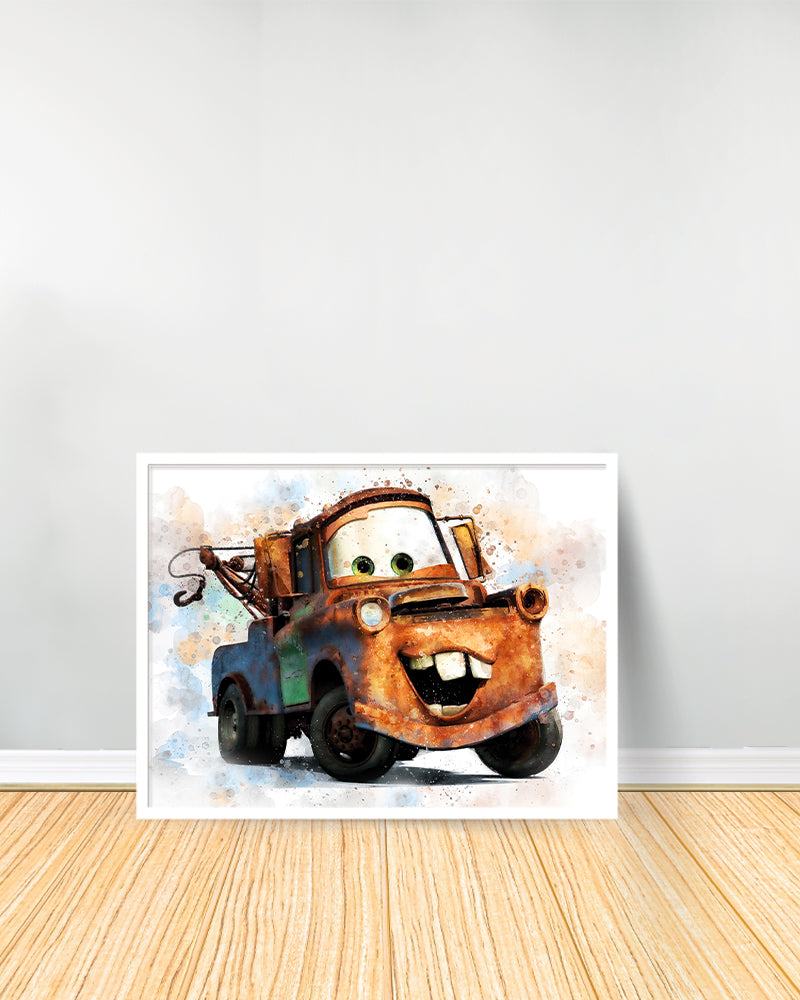 Ensemble de 4 Tableaux décoratifs - Cars - Blanc