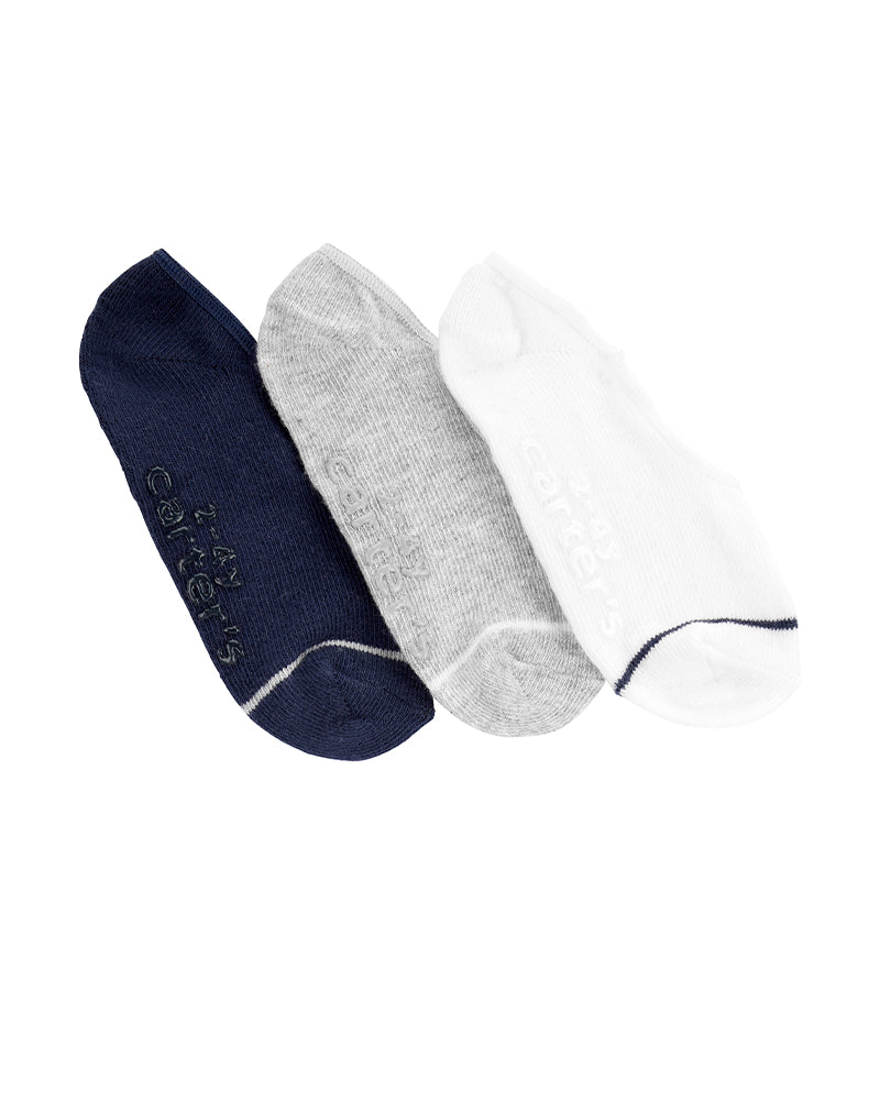 Lot de 3 Chaussettes Invisibles Carter's - Blanc Gris Bleu