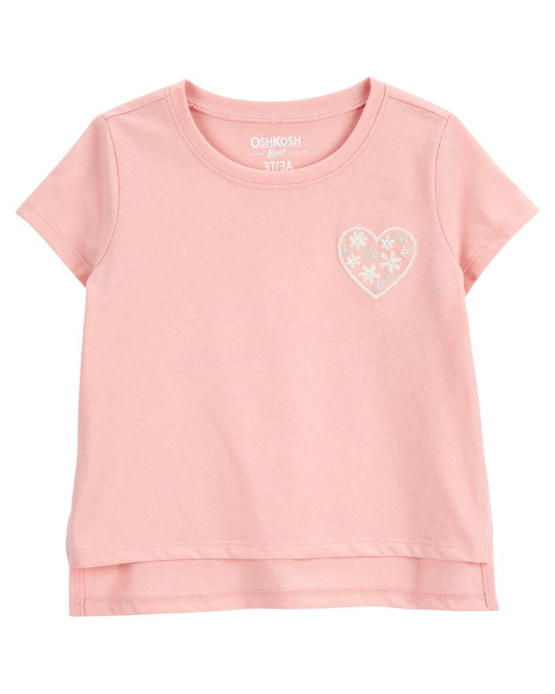 OshKosh T-Shirt En Jersey Taille Haute Coupe Carrée - Rose