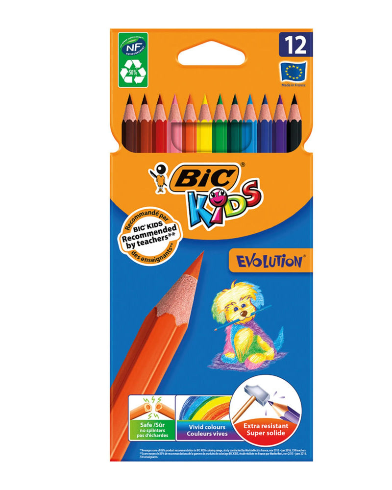 Boîte de 12 Crayon de couleur Bic Kids Evolution