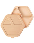 Plato dividido Tiny Twinkle con tapa de silicona - Beige