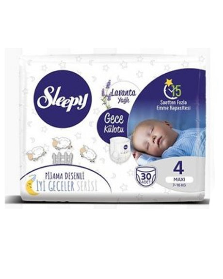 Sleepy Night Couches Culottes Taille 4 - (7-16kg) 30 Unités