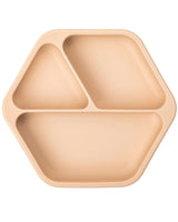 Tiny Twinkle Compartment Plate with Silicone Lid - Beige