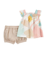 Carter's Ensemble 2 pièces haut et short en sergé pastel - Multicolore