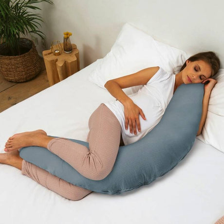 Coussin d'allaitement & maternité COMFY BIG Tetra Doomoo - Bleu