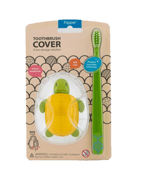 Brosse à dent Flipper avec couvercle - Tortue