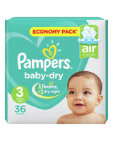 Pampers Baby-dry - Size 3 x 36 Diapers, 6-10 kg