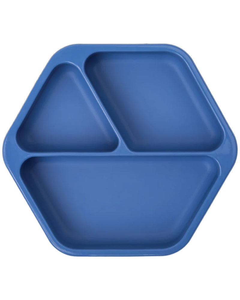 Tiny Twinkle Compartment Plate with Silicone Lid - Blue