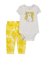 Ensemble 2 pièces body et pantalon Carter's - Jaune & Gris