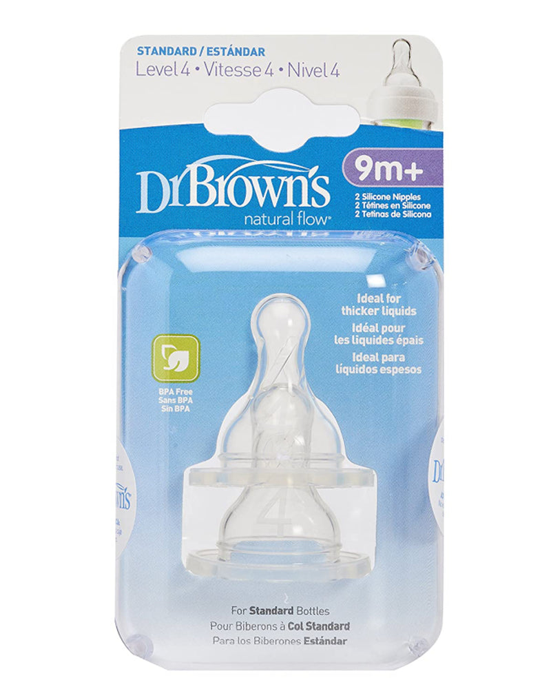 Dr. Brown's Pack of 2 Narrow Neck Teats L4 9M+