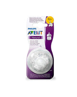 Philips Avent Lot de 2 Tétines Natural Débit Nouveau-né 0M+