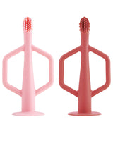 Tiny Twinkle Silicone Toothbrush 6M+ - Pink & Burgundy