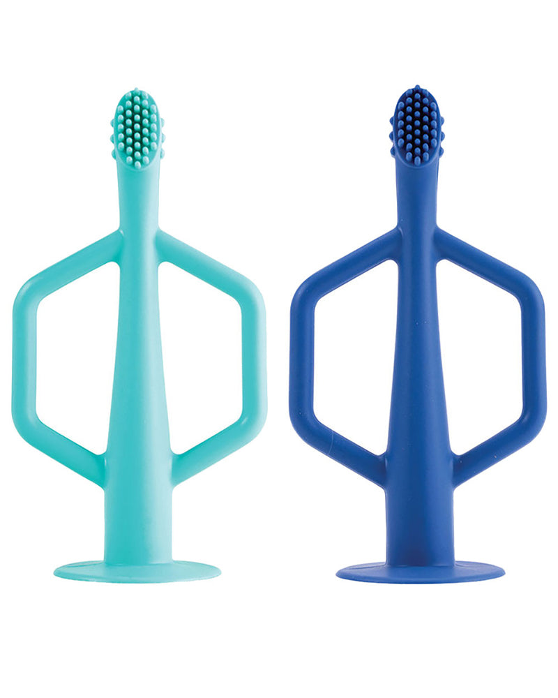 Tiny Twinkle Silicone Toothbrush 6M+ - Blue & Green