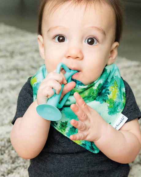 تيني توينكل فرشاة أسنان سيليكون 6 أشهر فما فوق - أزرق وأخضر