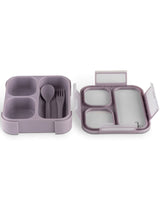 Lemon Bento Lunchbox with Fork and Spoon - Purple