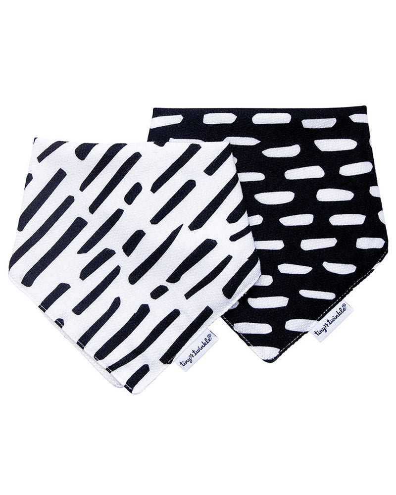 Lot de 2 bavoirs blanc-gris-noir