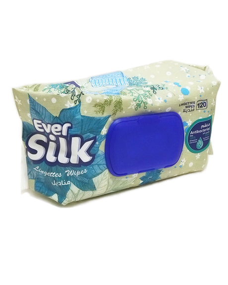 Ever Silk Lingettes Wipes Antibactériennes - 120 Unités