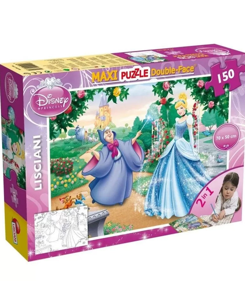 Cinderella 150Pcs Coloring Double-Sided Puzzle + Markers