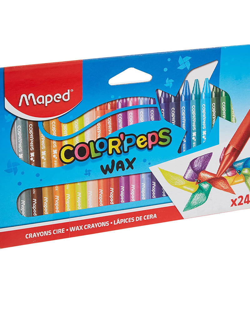 Maped Boîte de 24 Crayons Cire Wax