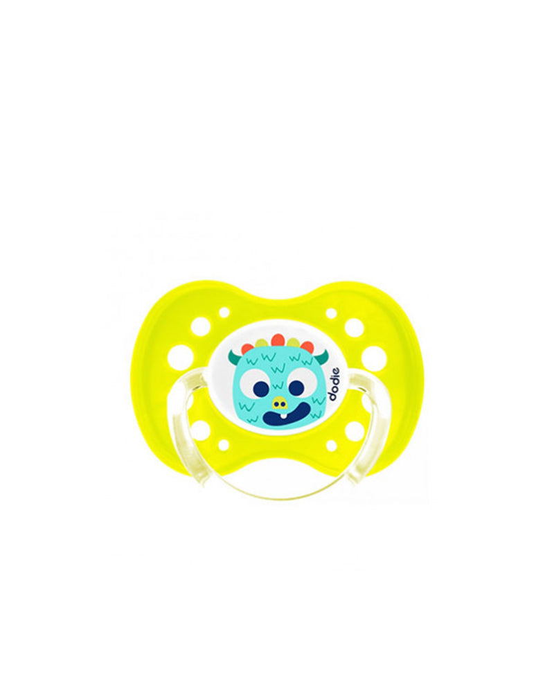 Sucette Physiologique Silicone Dodie +18m - Fluo Monstres Jaune