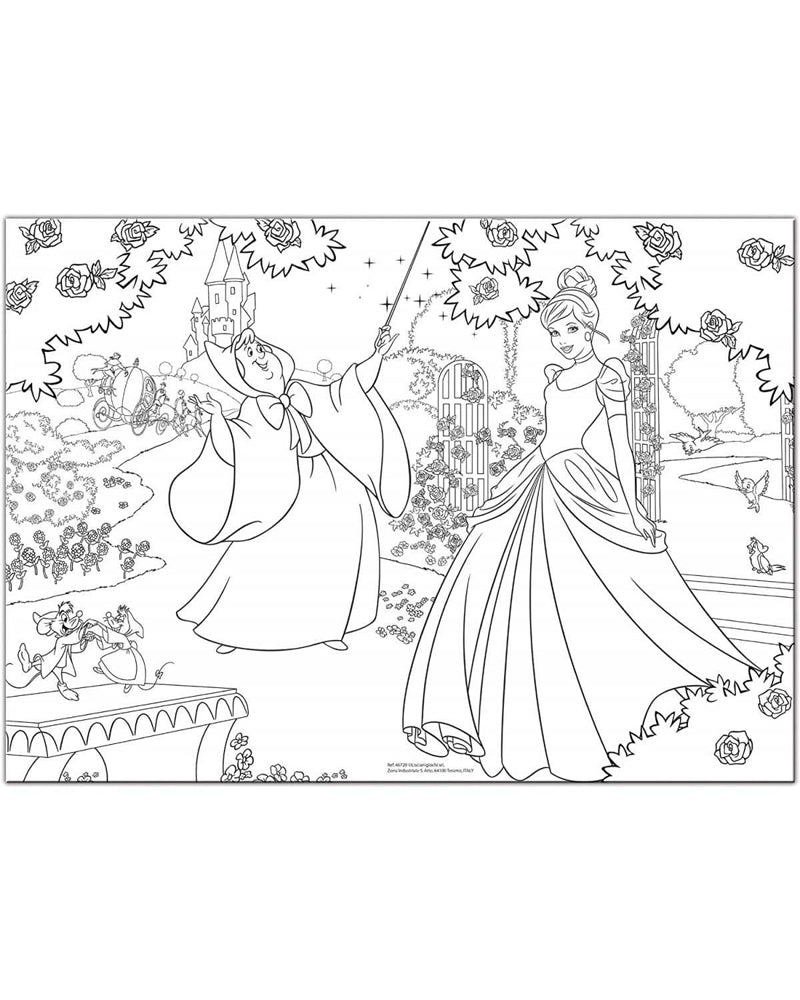 Cinderella 150Pcs Coloring Double-Sided Puzzle + Markers