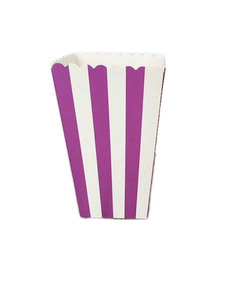 Boîtes à Popcorn en papier rayé - Mauve