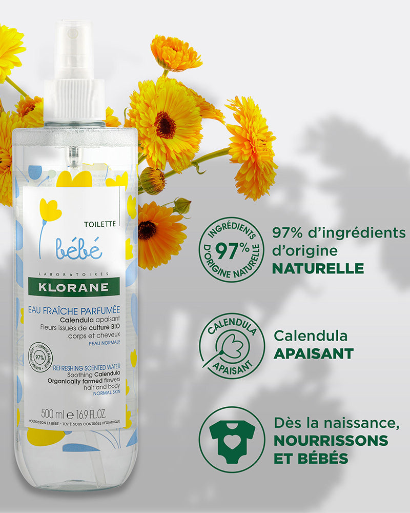 Klorane Bébé Eau fraîche parfumée au Calendula apaisant - 500ml