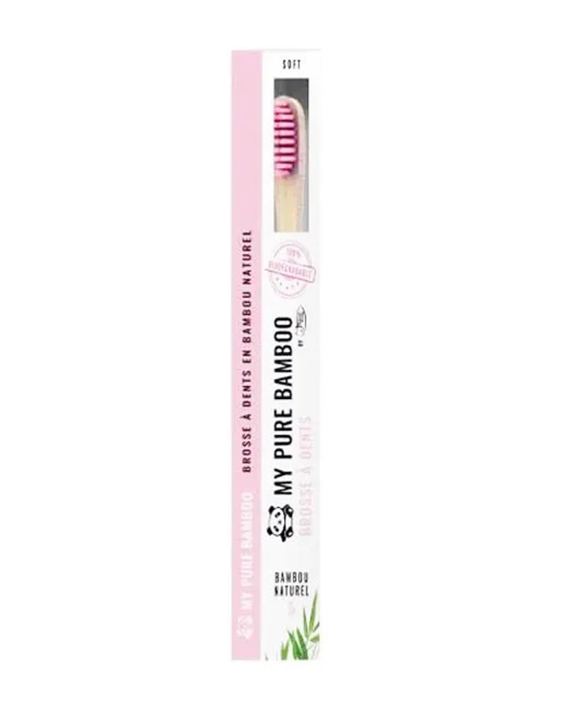 Denti-Smile Medium Bamboo Toothbrush - Pink