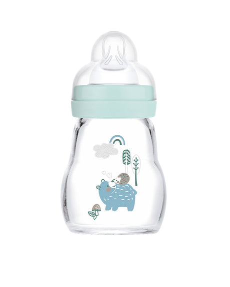 MAM Glass Baby Bottle 170ml - Blue