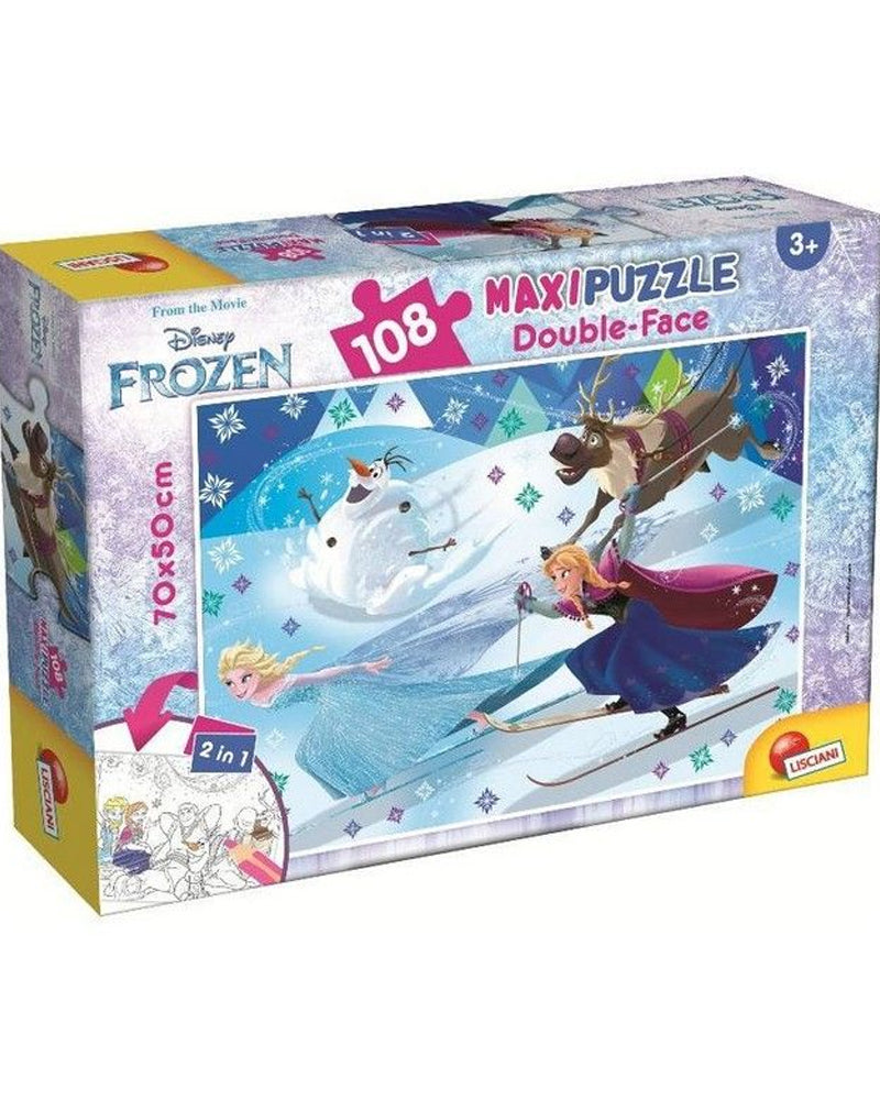 Puzzle Double Face à Colorier 108Pcs Frozen + Feutres 3ans+