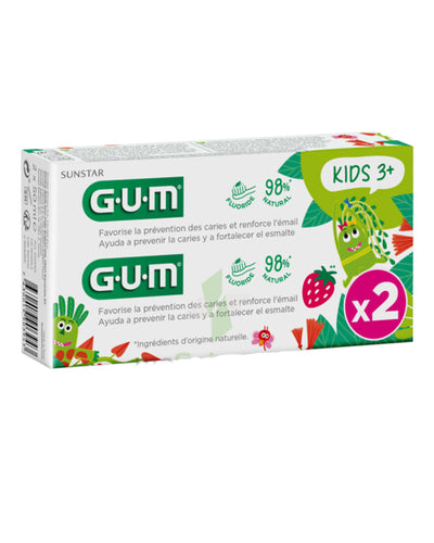 G.U.M Kids dentifrice x2 Gout Fraise 3ans+ - 50ml