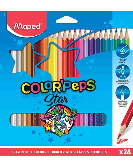 Maped Boîte de 24 Crayons color'peps 18cm