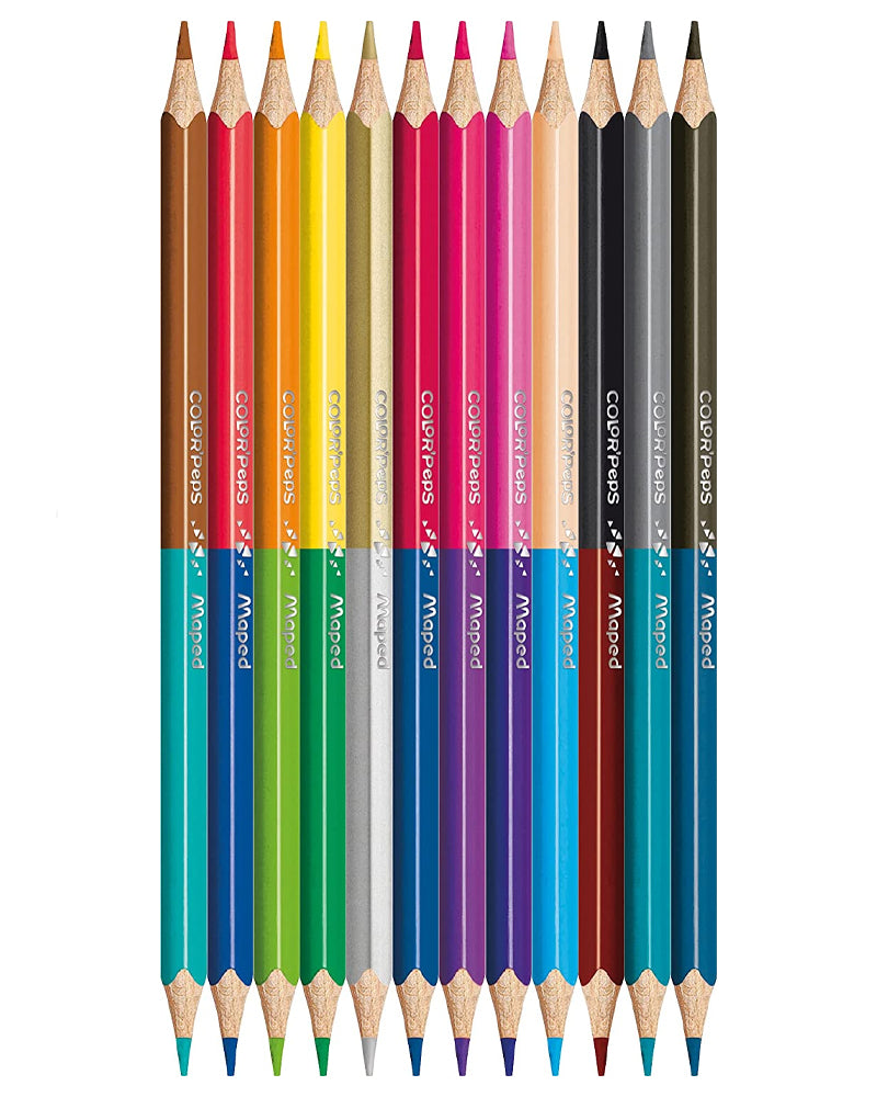 Maped Boîte de 12 Crayons color'peps 18cm Duo