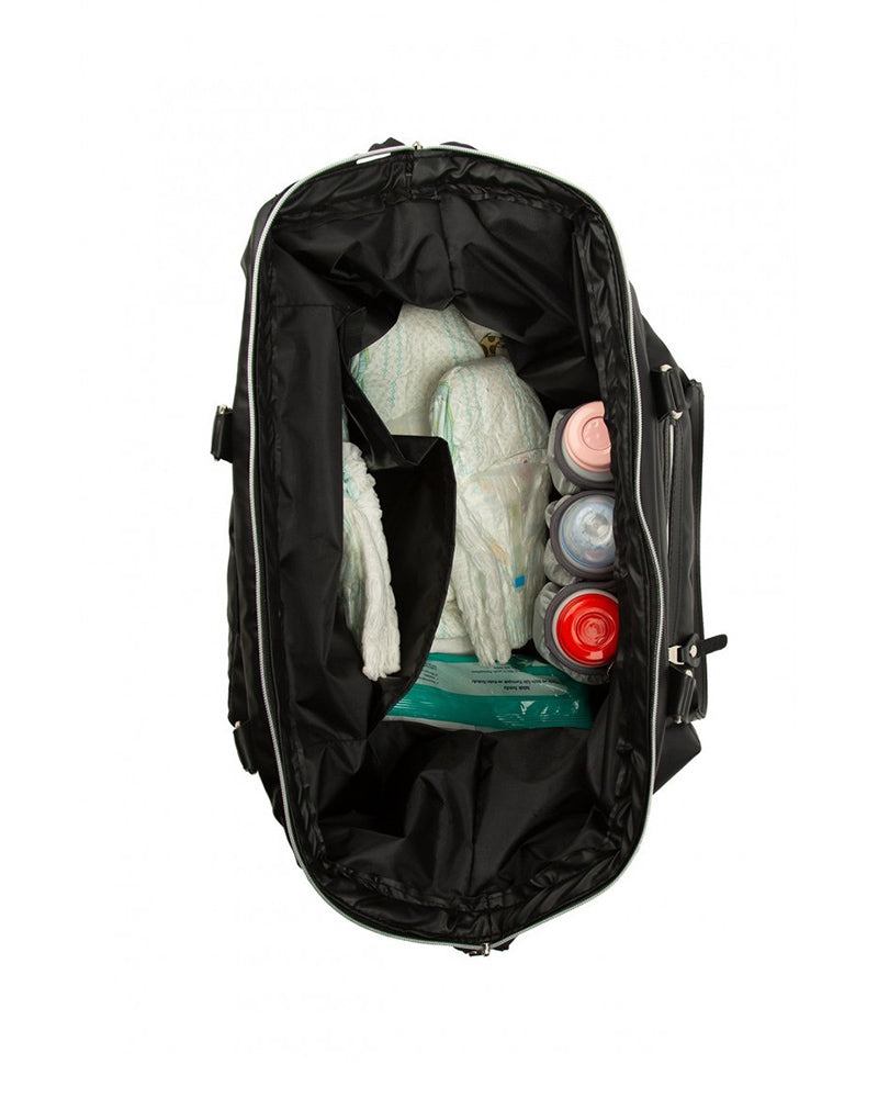 BAGmori Sac à langer spacieux Noir Capitonne