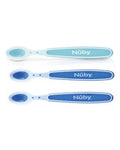 Set de 3 cucharas termosensibles con borde suave Nûby +3m - Azul/Verde