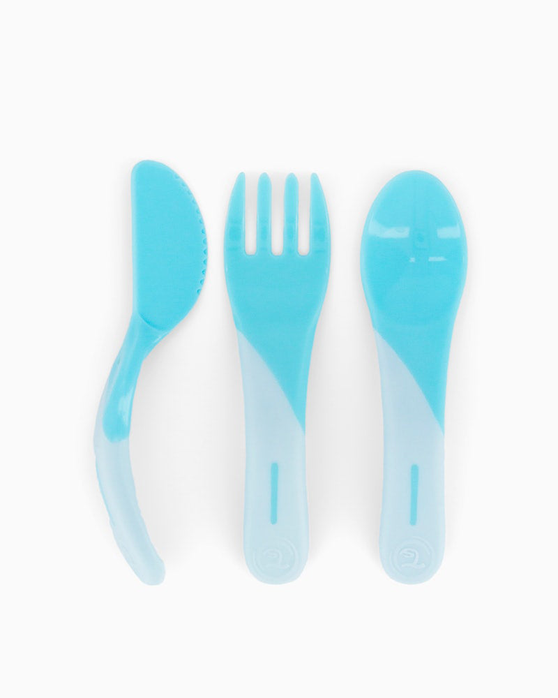 أدوات مائدة لتعلم الأكل تويست شيك - أزرق