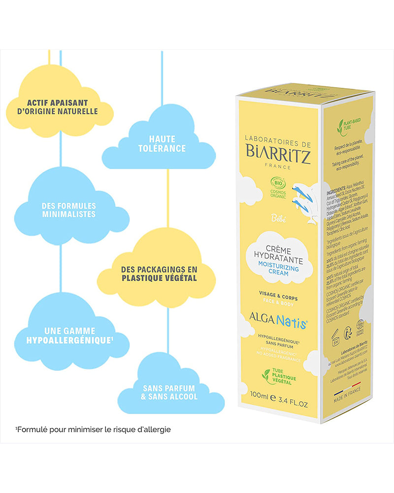 Crème Hydratante pour Bébé Certifiée Bio 100ml - Laboratoires de Biarritz