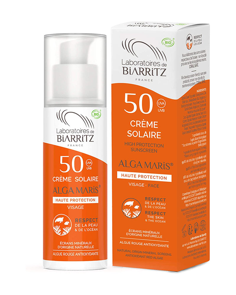 Crème Solaire SPF50 Certifiée Bio 50ml - Laboratoires de Biarritz