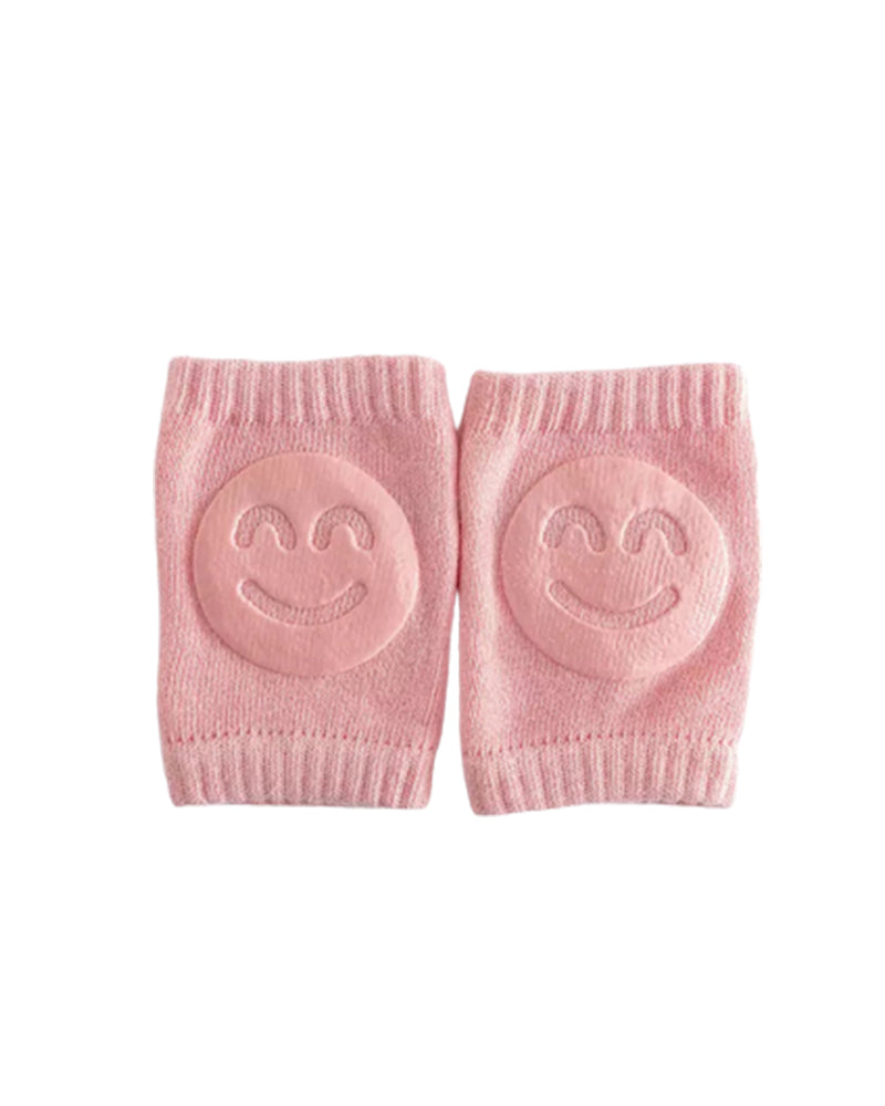 Baby Anti-Slip Knee Protectors Smiley - Pink