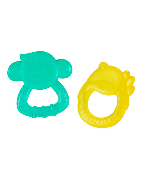 Infantino Lot de 2 Anneaux de Dentition Safari - Bleu/Jaune