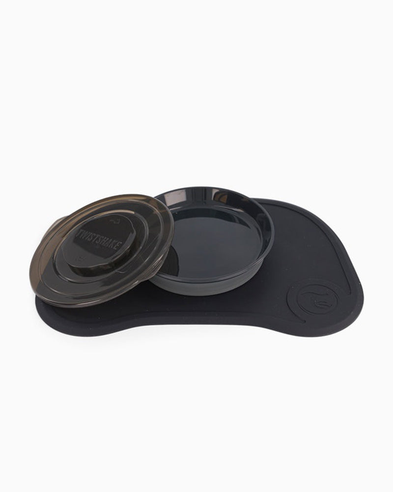 Plateau Click-mat & Assiette Twistshake - Noir