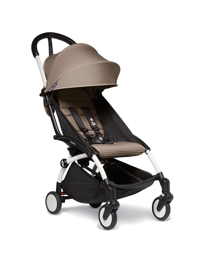 YOYO² White Chassis Stroller + pack6 - Taupe
