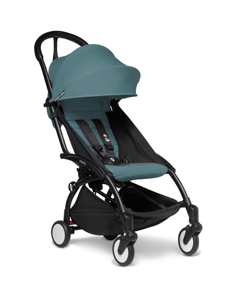 YOYO² Black Chassis Stroller + pack6 - Aqua