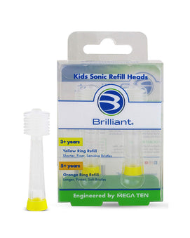 Têtes de recharge de brosse à dents sonique Brilliant Kids - Jaune