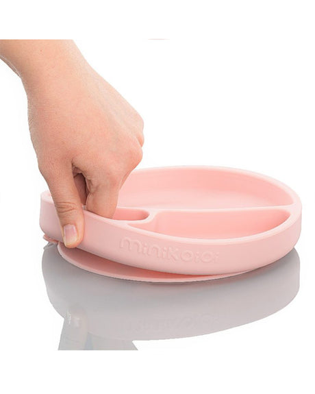 Assiette Multi-Compartiments MINIKOIOI avec Ventouse en Silicone – Rose