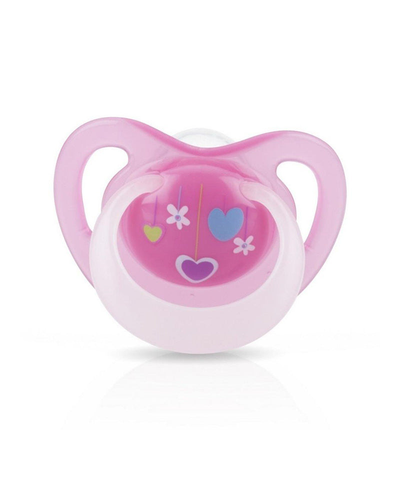Sucette Nuby Ortho Glow avec couvercle - Coeur