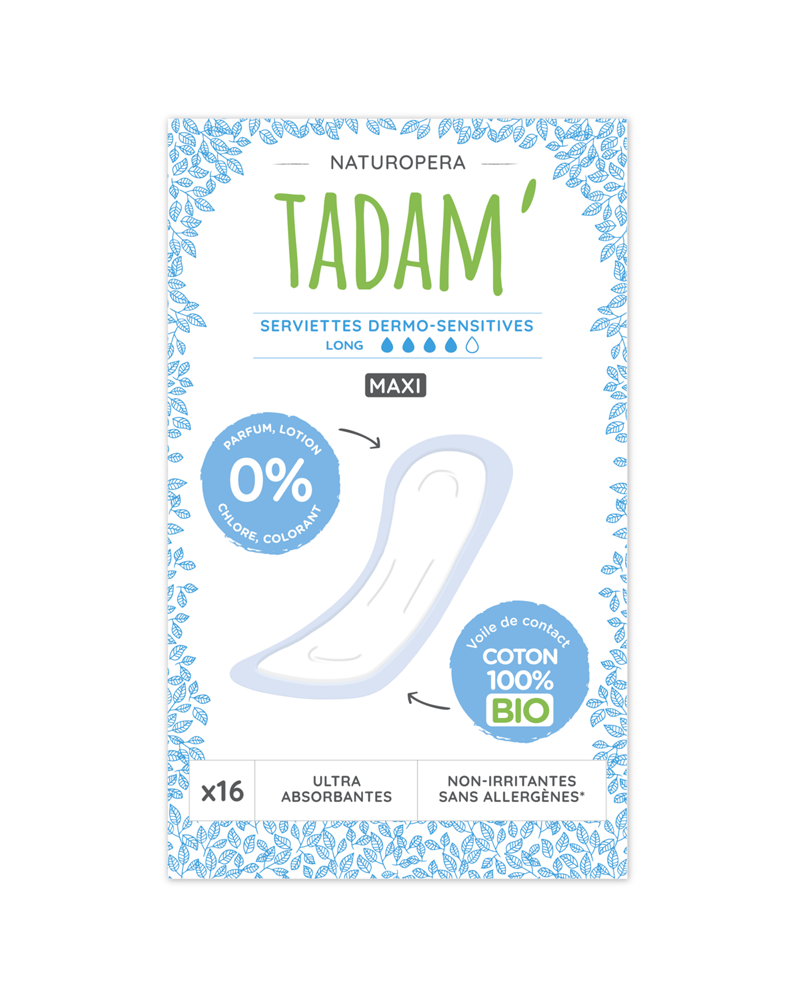 Tadam' Ultra Absorbent Dermo-sensitive Pads - Maxi 16 units