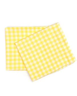 Lot 2 Bavoirs d'épaule Mini Lange Carreaux Jaune