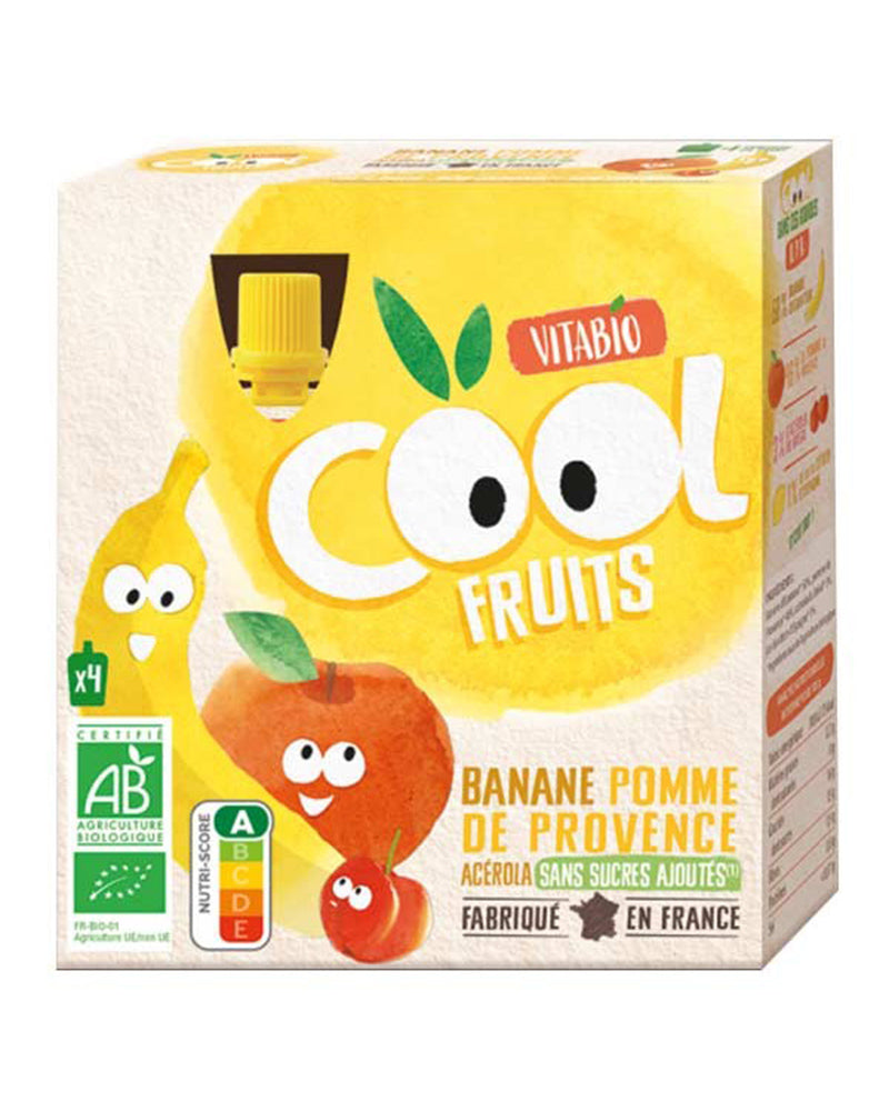 Vitabio COOL FRUITS Pomme Banane & Acérola 4x 90g