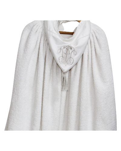 Cape De Bain avec Broderie - Cocon & Papillon - Blanc